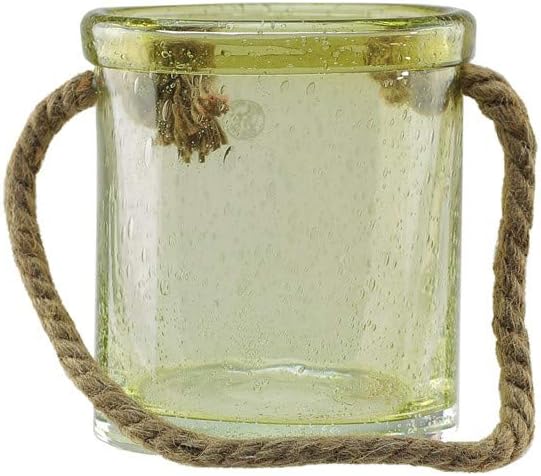 Lemonade Yellow Hand-Blown Glass Outdoor Hurricane Candle Holder