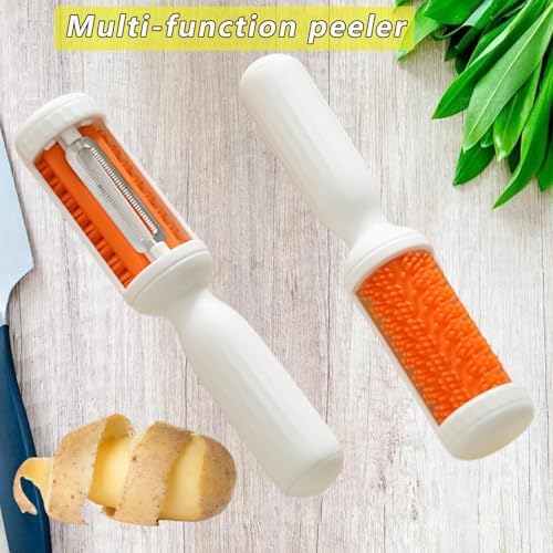 Firjuty 2-in-1 Vegetable Fruit Cleaning Brush Easy Peeling Tool