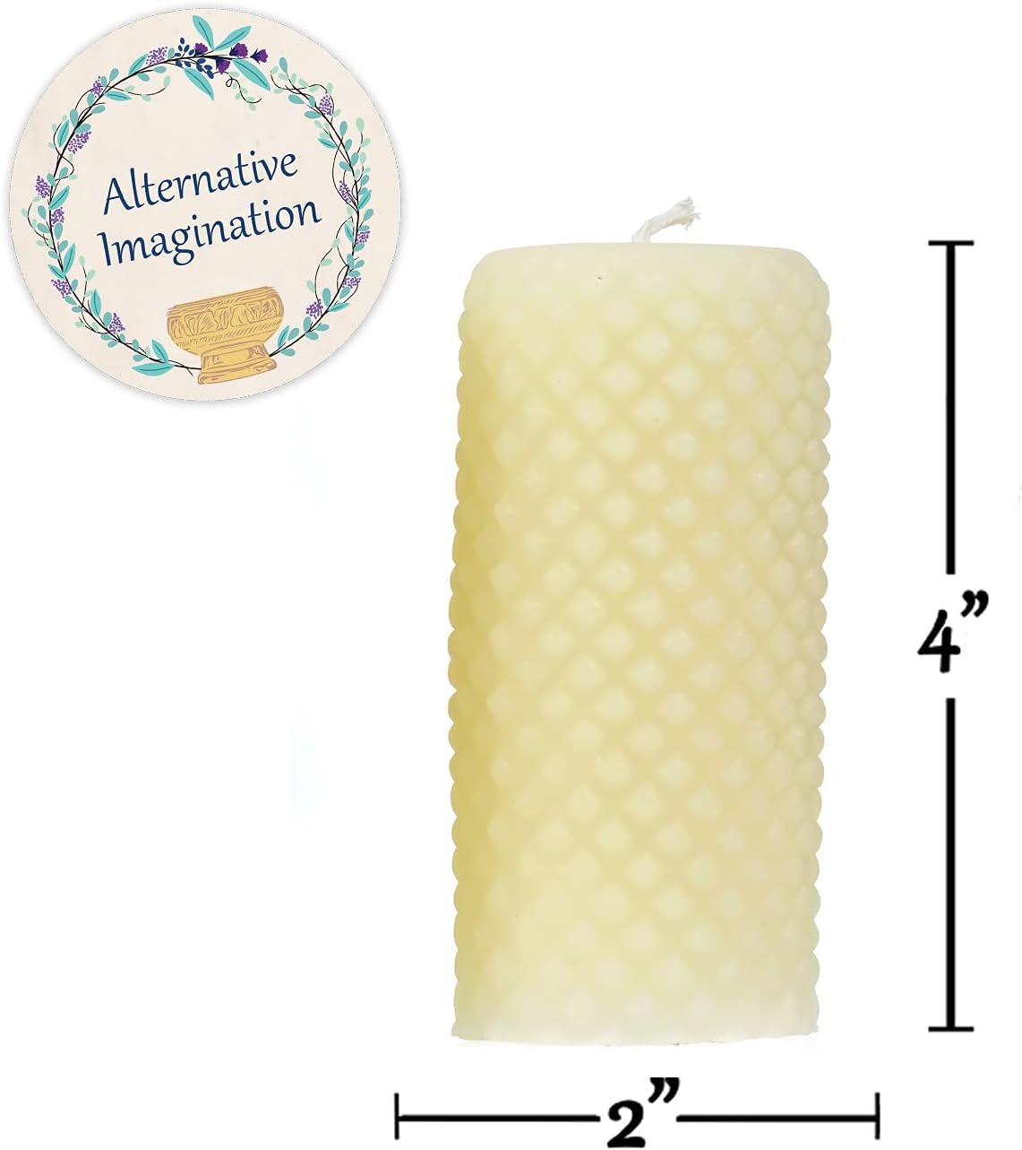 White Ivory Bees wax pillar candles