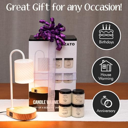 ROZATO Candle Warmer Lamp with 4 Candles Perfect for Home