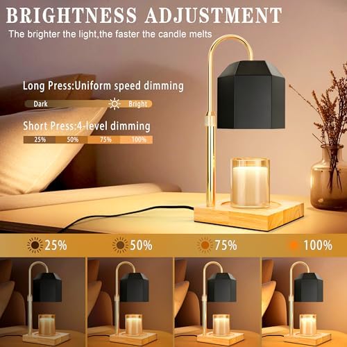 Cozy Flameless Candle Warmer Timer Dimmable Safe for Candles and Wax