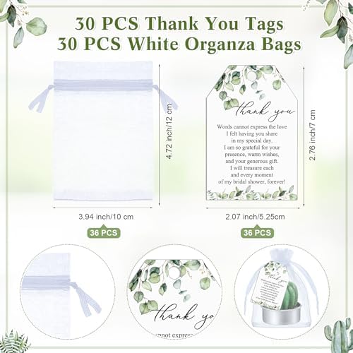 30-Set Floral Candle Party Favor for Bridal Events