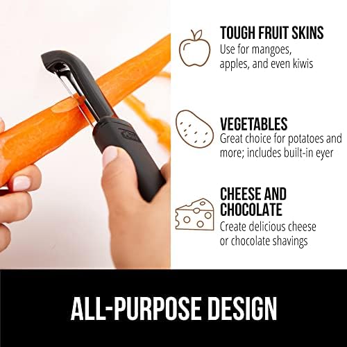 GORILLA GRIP Sharp Stainless Steel Vegetable Peeler Comfortable Handle Dishwasher Safe