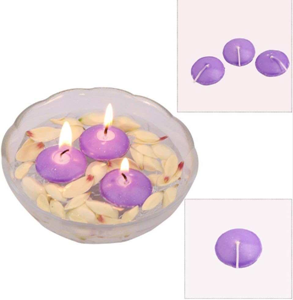 12pcs Purple Floating Candles smokerless for Weddings and Parties