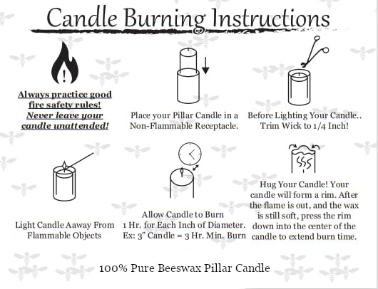 White Ivory Bees wax pillar candles