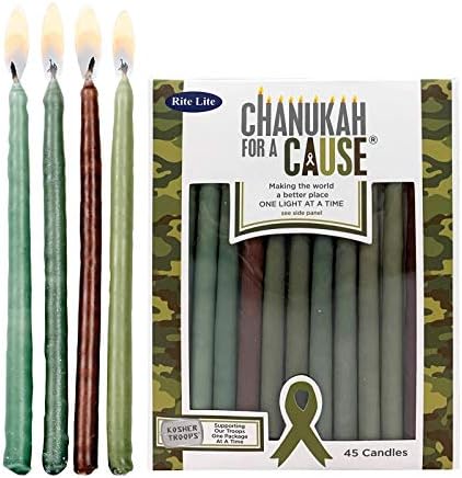 Rite Lit Green Hanukkah Candles - Support Troops