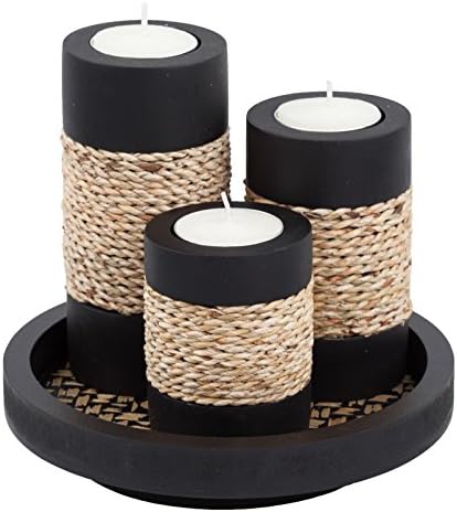 Iyara Craft Tealight Candle Holders Set of 3 with Tray 1