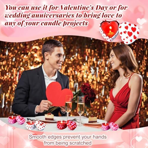 Valentines Heart Candle Tins - 24 Piece Set for DIY Gifting