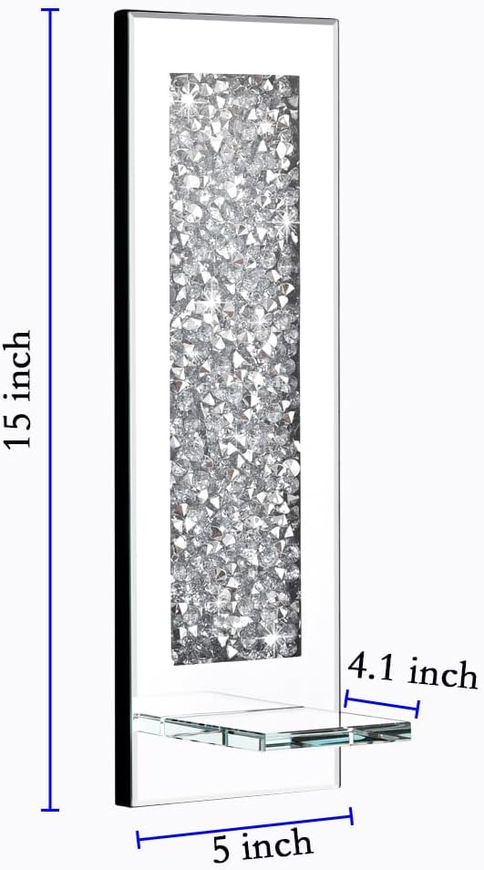 Pibeyer Crystal-Crushed Diamond Wall Candle Holders