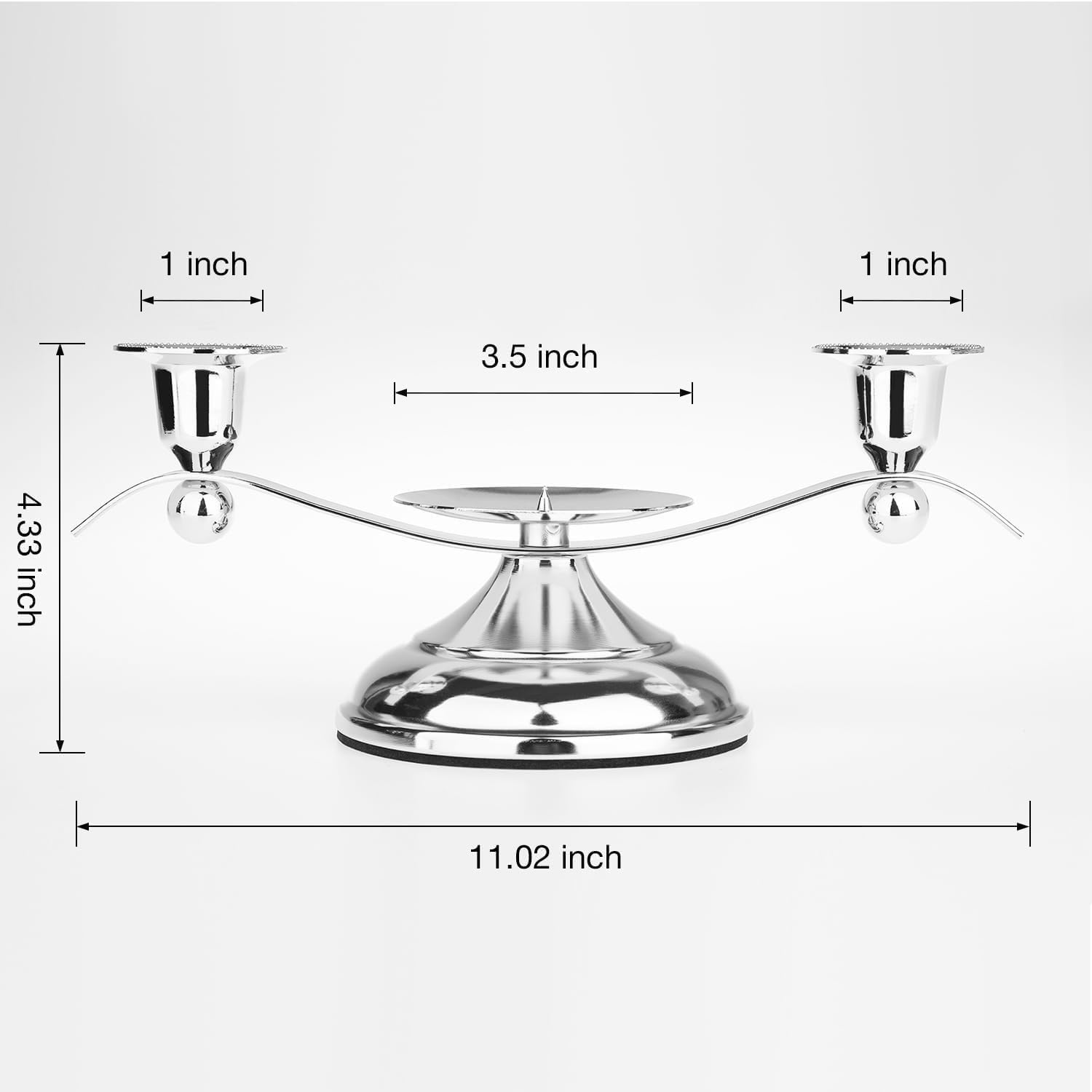 3-Unity Floral Candles Wedding Ceremony Set with Silver Holder