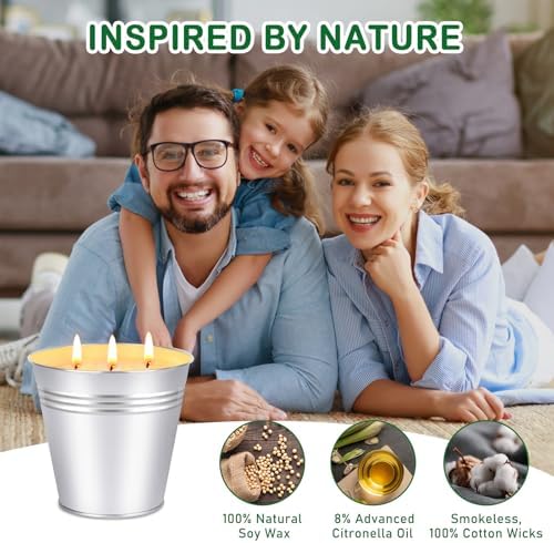 Citronella 34oz Candle 200-Hour Burn Outdoor Home Use
