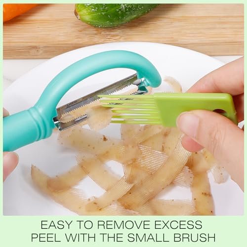 Upgrade Stainless Steel Potato Peeler - 6PCS Kitchen Tool with Easy Peeling Ergonomic Design