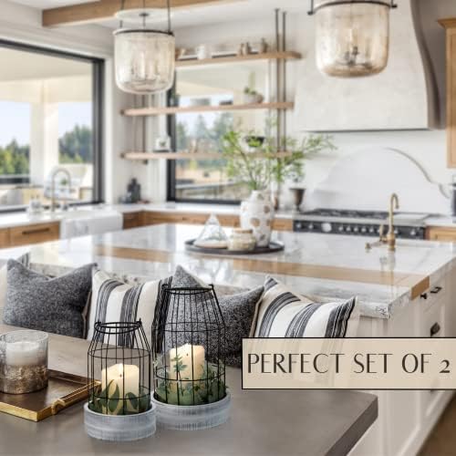 Stylish Rustic Lanterns Set of 2