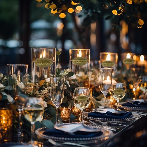 Olive Floating Candles Large 3