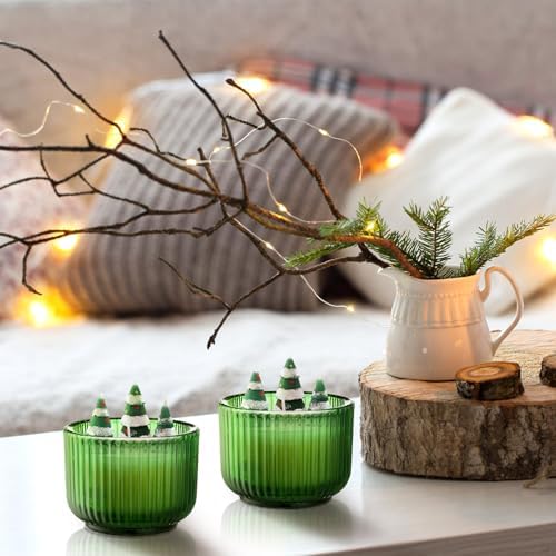 2 Pack Christmas Aspen Scented Candles Dark Green Classic
