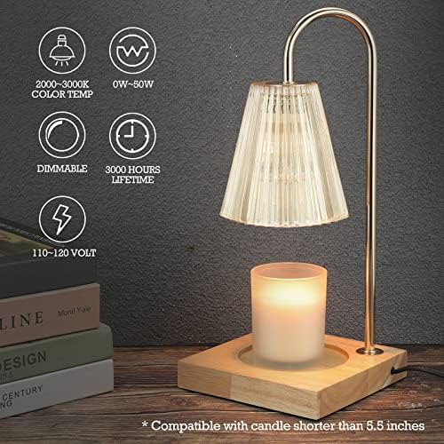 Eco-Friendly Candle Warmer Lamp with Timer 50-Watt Halogen Desk Candle Lighter