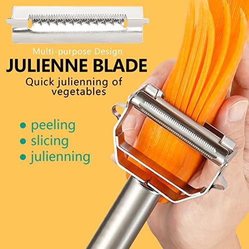 Iziusy Stainless Steel Peeler Julienne Cutter for Carrots and Potatoes