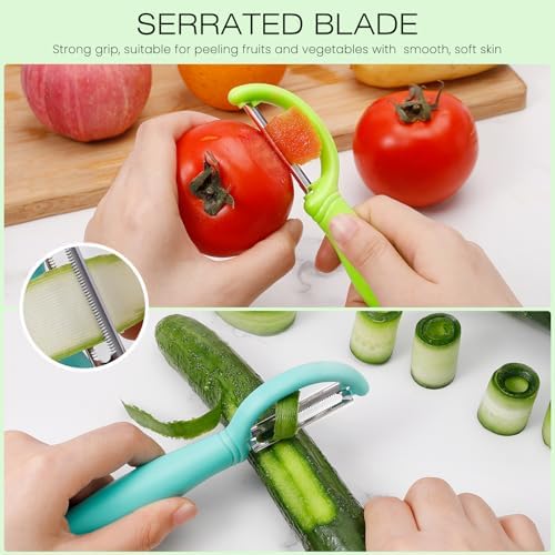Upgrade Stainless Steel Potato Peeler - 6PCS Kitchen Tool with Easy Peeling Ergonomic Design