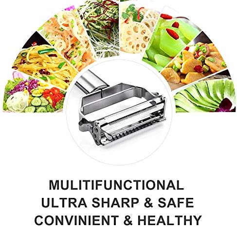 Stainless Steel Julienne Peeler with Brush for Vegetables and Fruits