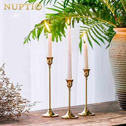 Brass Gold Candleholders Set - Taper Candle Stands