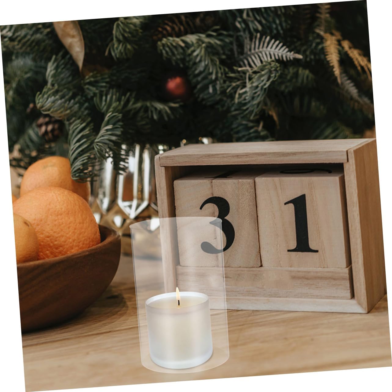 PrettyZoom Clear Glass Candle Holder Sleeve Elegant Design
