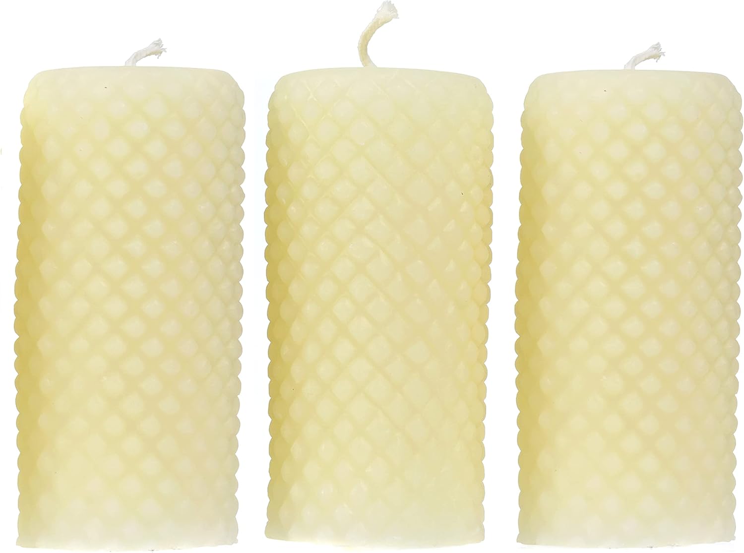 White Ivory Bees wax pillar candles