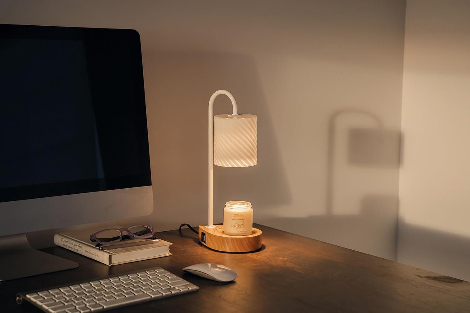ROZATO Candle Warmer Lamp with 4 Candles Perfect for Home