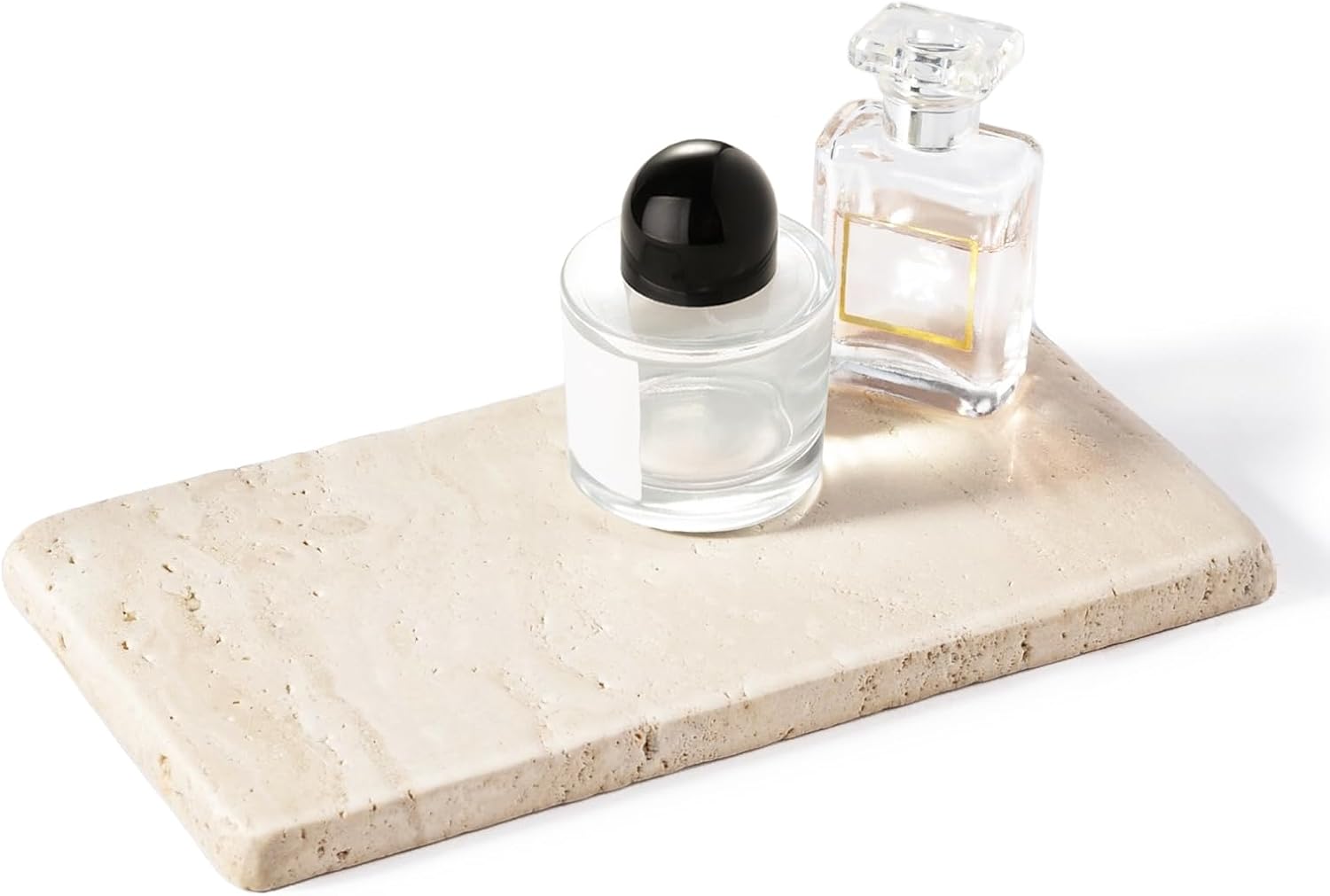BCS Natural Travertine Candle Plate 6x3 Inch Candle Tray 2PCS