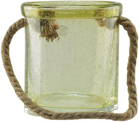 Lemonade Yellow Hand-Blown Glass Outdoor Hurricane Candle Holder