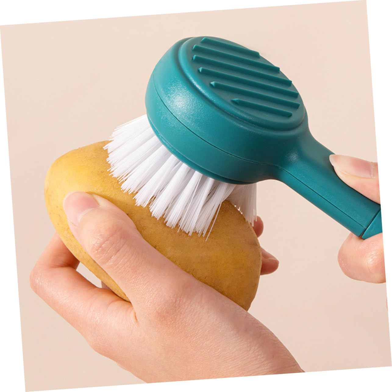 1pc Fruit and Vegetable Cleaning Brush with Peeling Function KICHOUSE Blue Abs