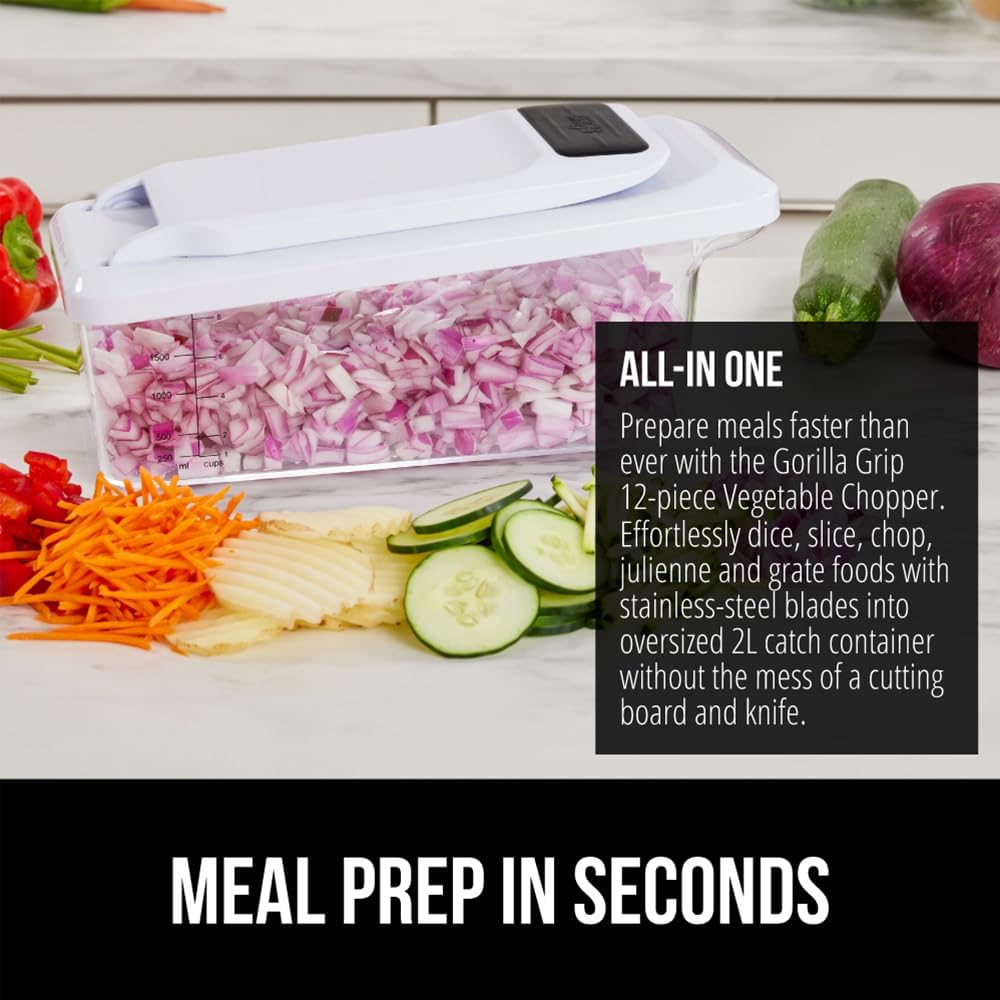 Gorilla Grip 12-Blade Vegetable Chopper BPA-Free Black