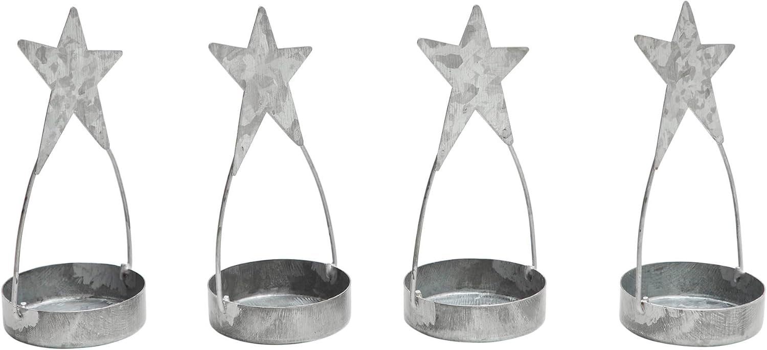 Star Tealight Holder Set Galvanized