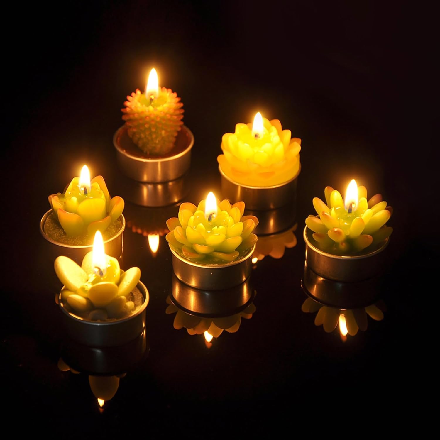 Elegant Cactus Tealight Candles