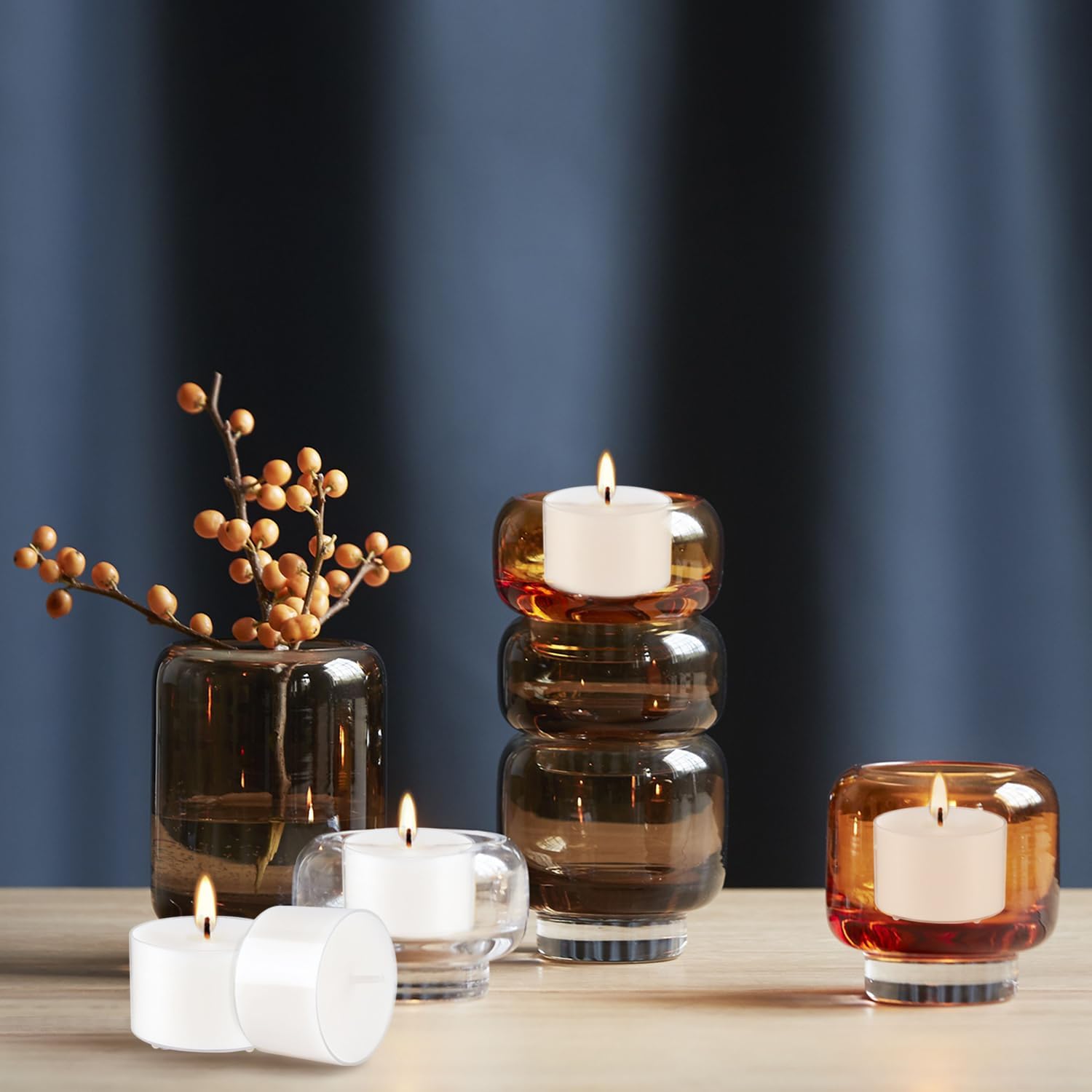 Relaxing scented tealight candles vanilla fragrance bulk set of 50