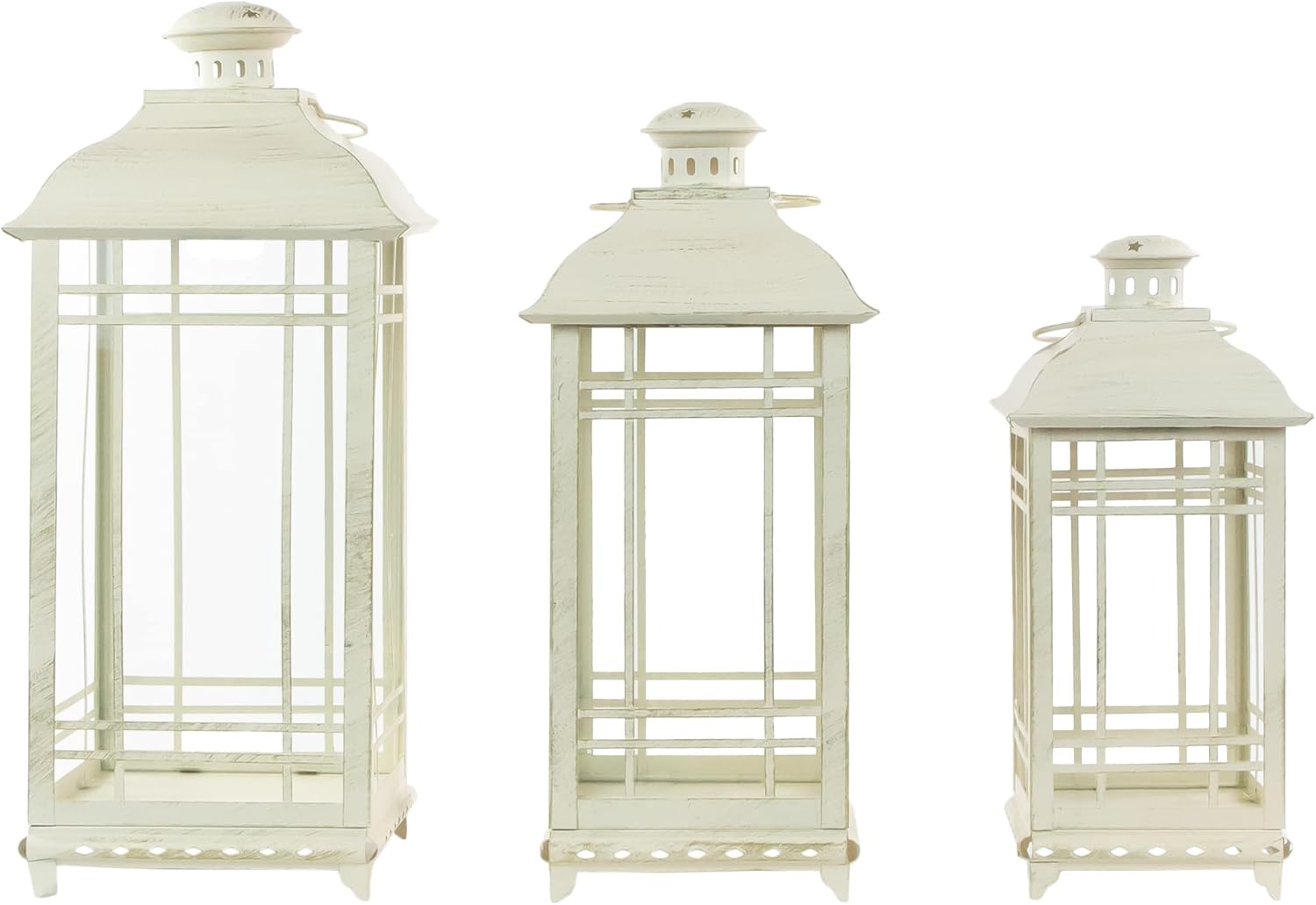 Northlight Set of Three Luxury Candle Lanterns with Brushed Gold Accents