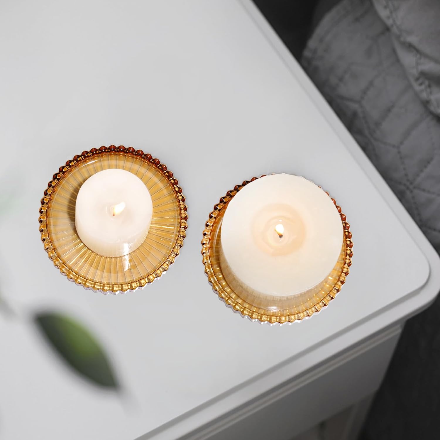 Vixdonos 8-Piece Glass Candle Holder Set