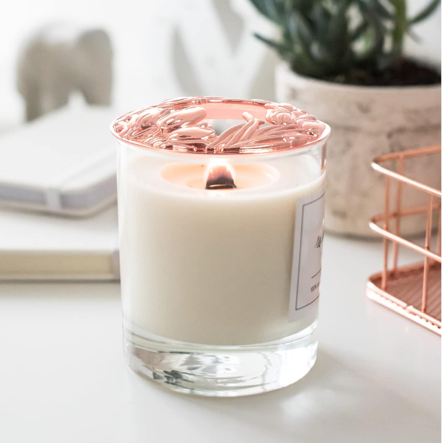 VOSAREA Rose Gold Metal Candle Shade