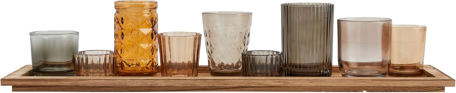 Elegant Brown Glass Votive Set