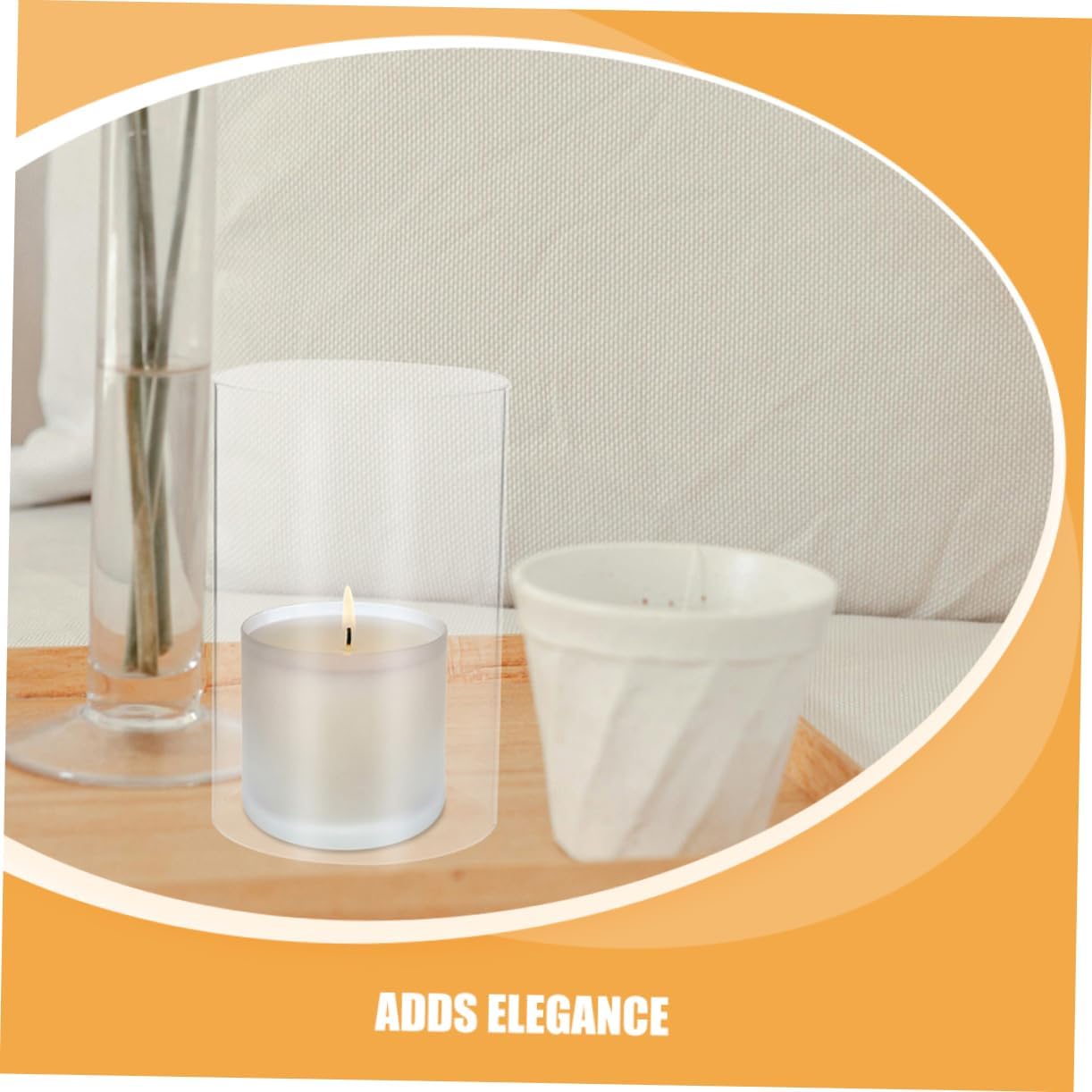 PrettyZoom Clear Glass Candle Holder Sleeve Elegant Design