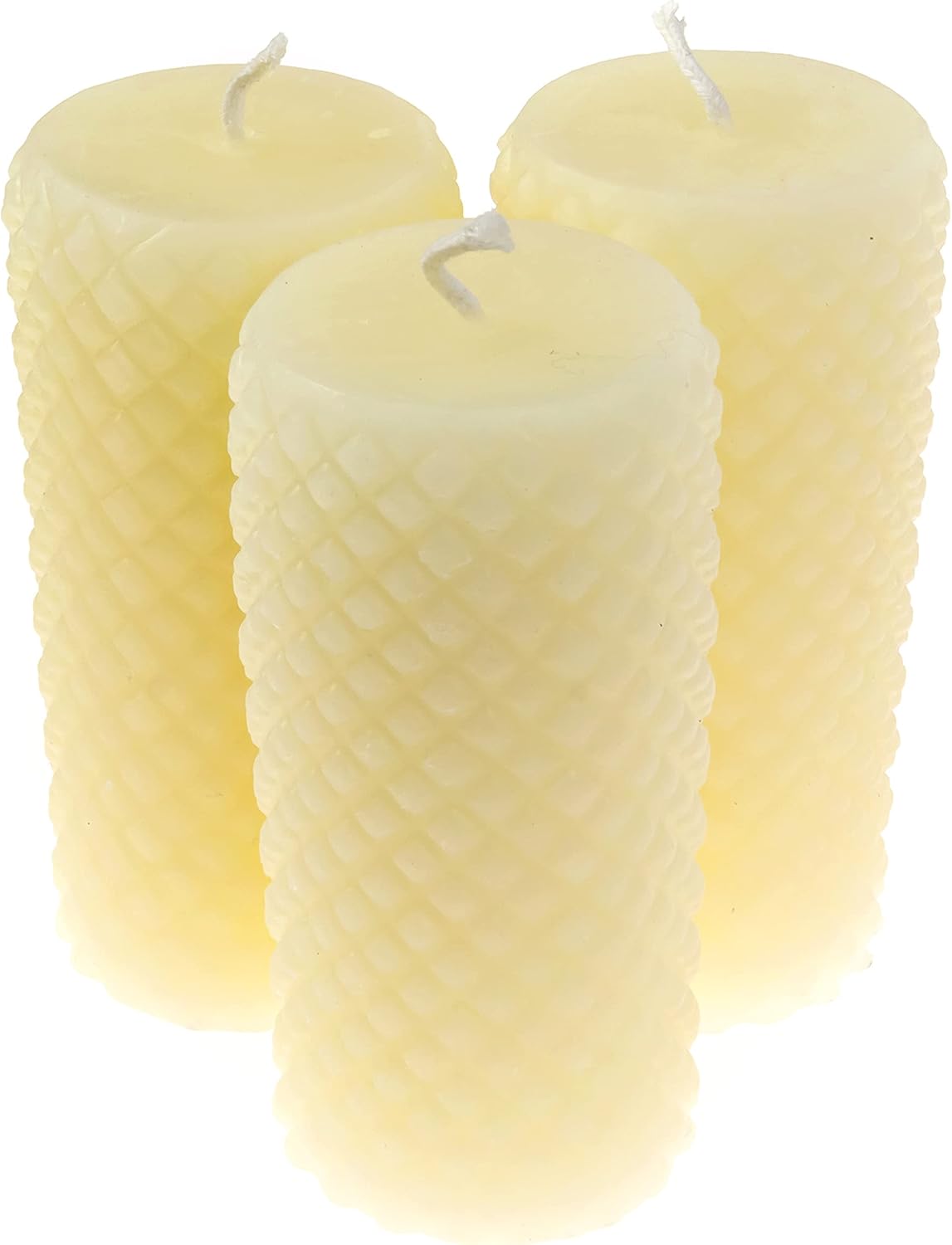 White Ivory Bees wax pillar candles