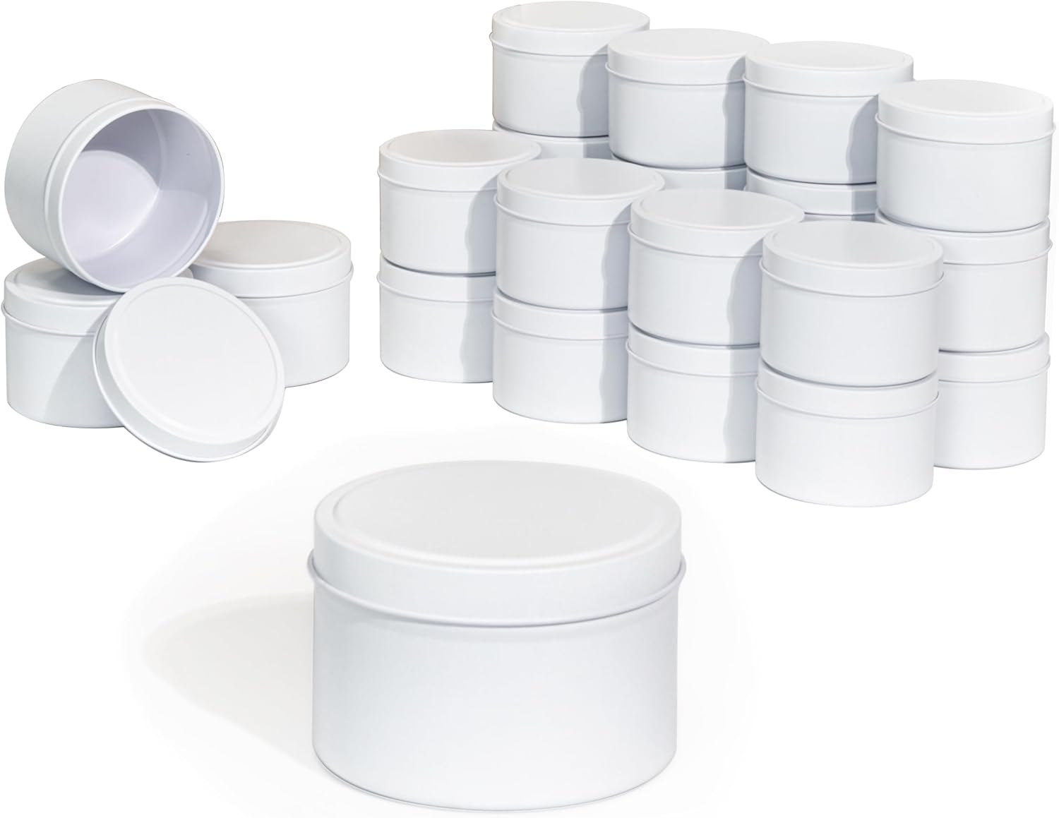 Aroparc 8oz White Candle Tins - The Perfect Travel Candle Holder