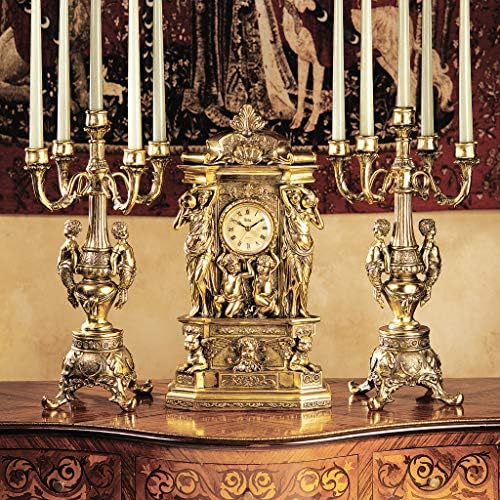 Elegant Candelabra Cast Stone Resin Metallic Gold Finish