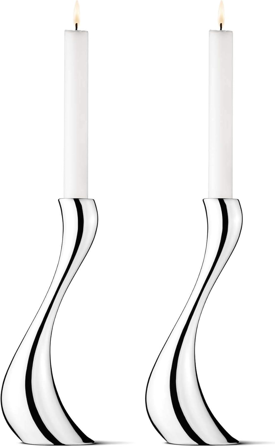 Georg Jensen Cobra Large Candle Holder Set 2 945in