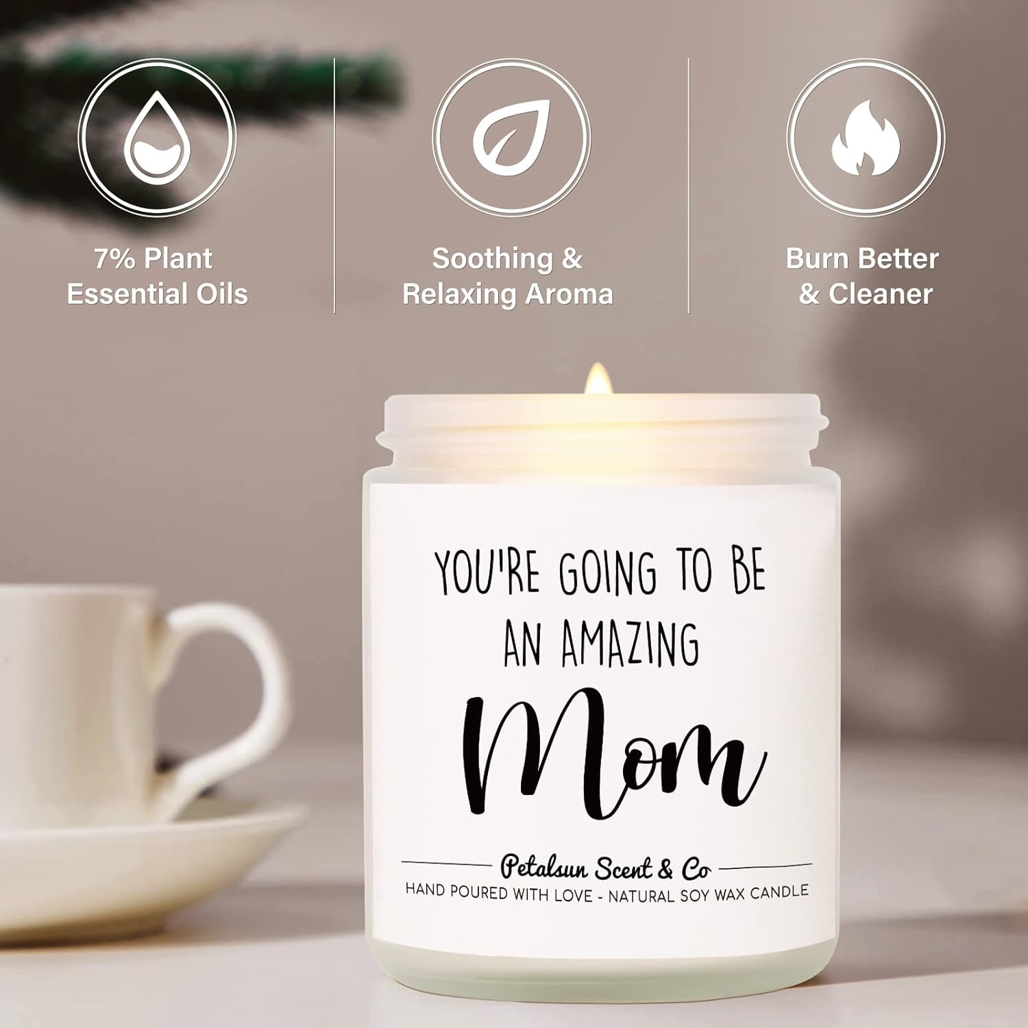 Lavender Candle for Mom First Mothers Day Gift