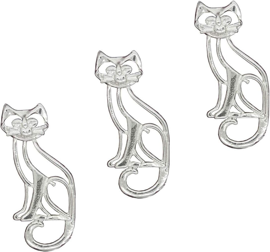 3-Piece Cat Candle Pin Set Fine Pewter by William Sturt