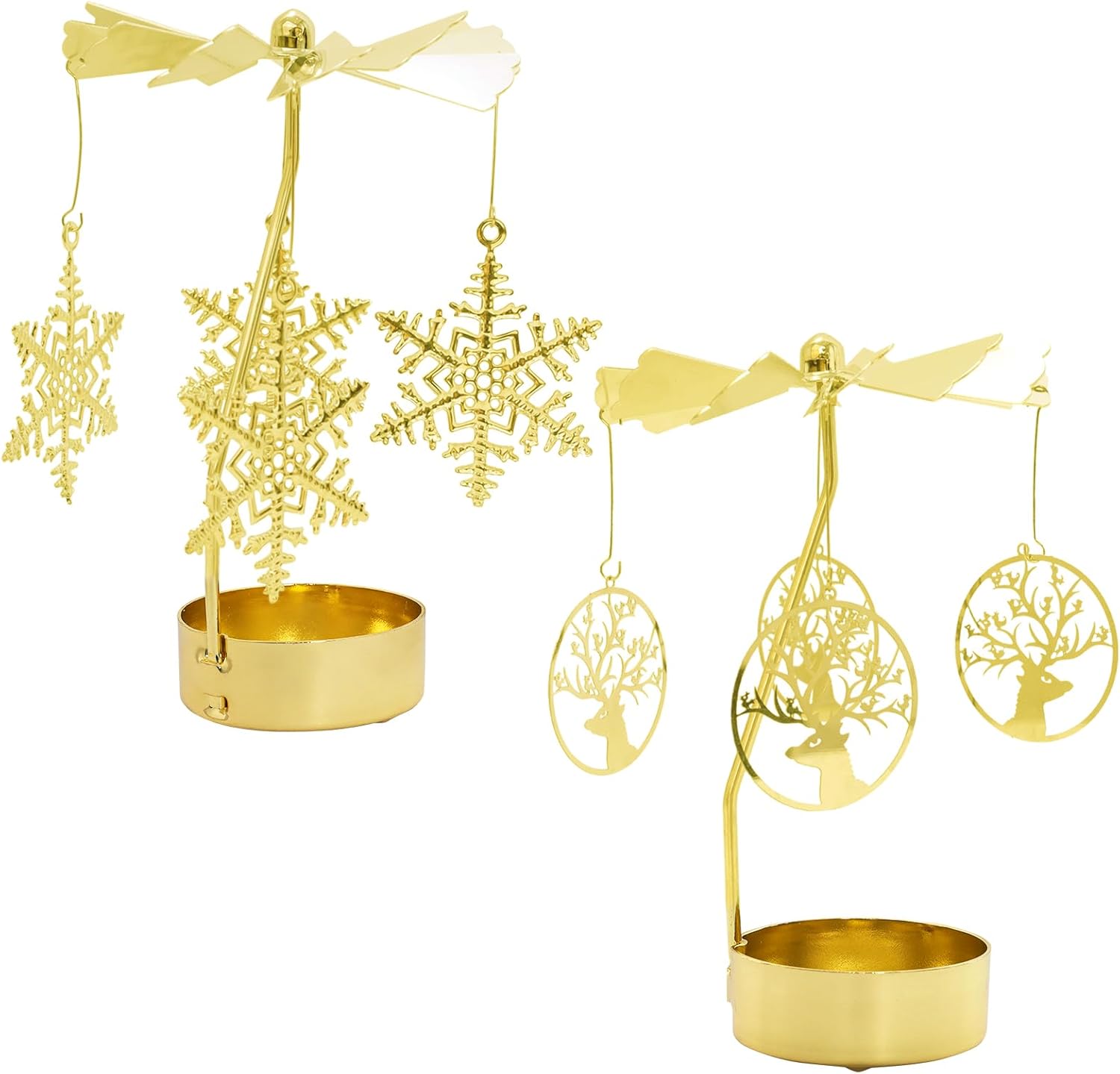 Heliltd 2-Piece Christmas Candle Holder Set Description