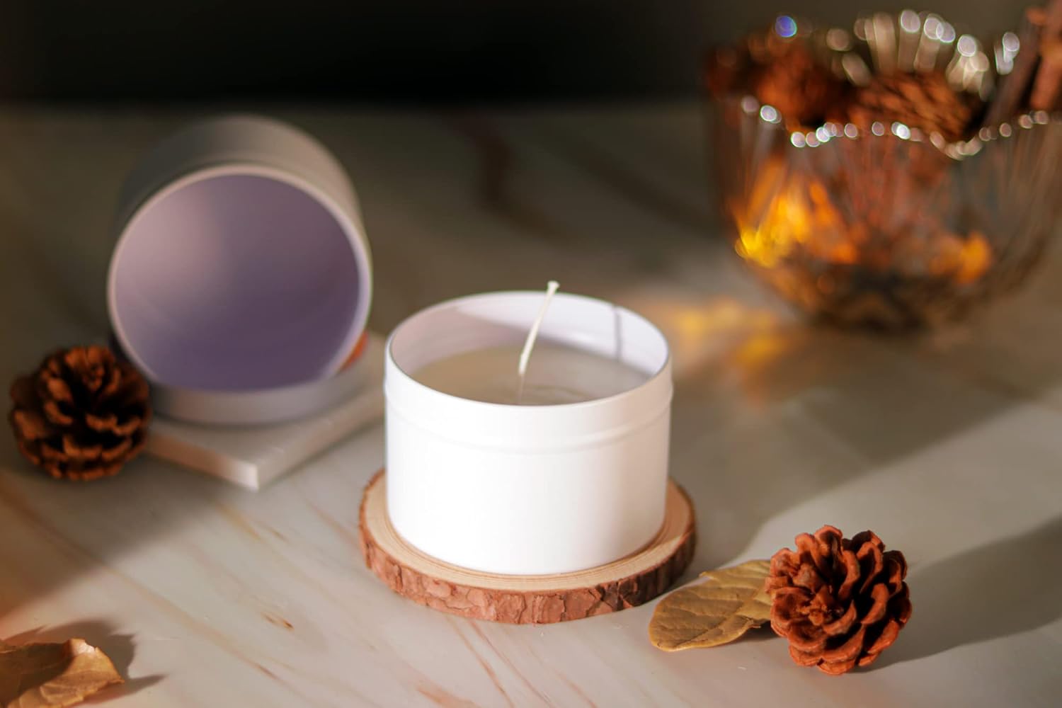 Aroparc 8oz White Candle Tins - The Perfect Travel Candle Holder