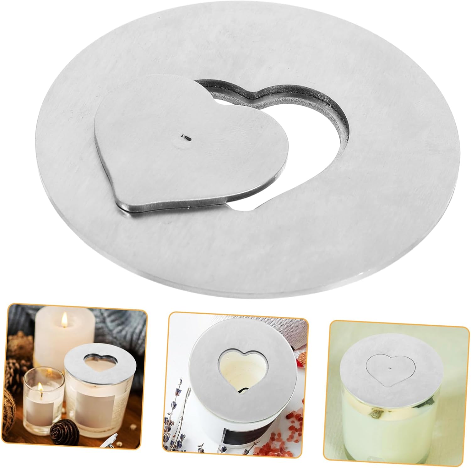 Sturdy Metal Candle Shade Heartprint Design