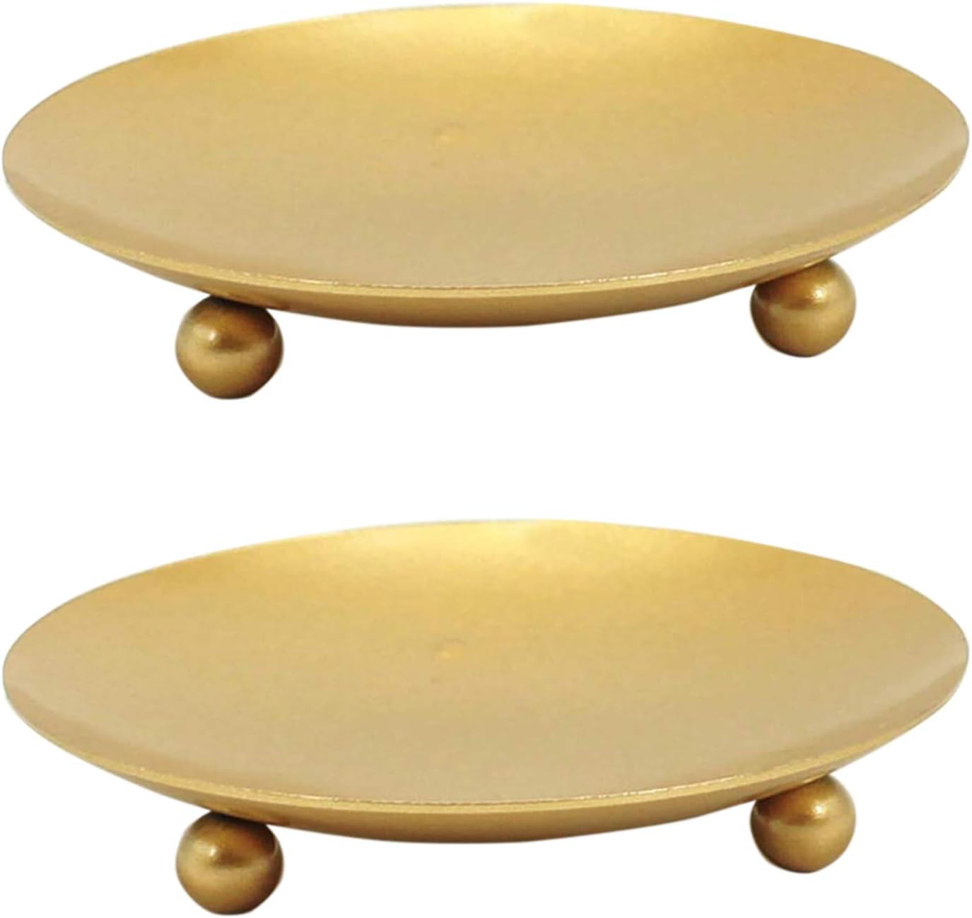 YYaaloa 2 Pack Gold Decorative Iron Plate Candle Holder 433