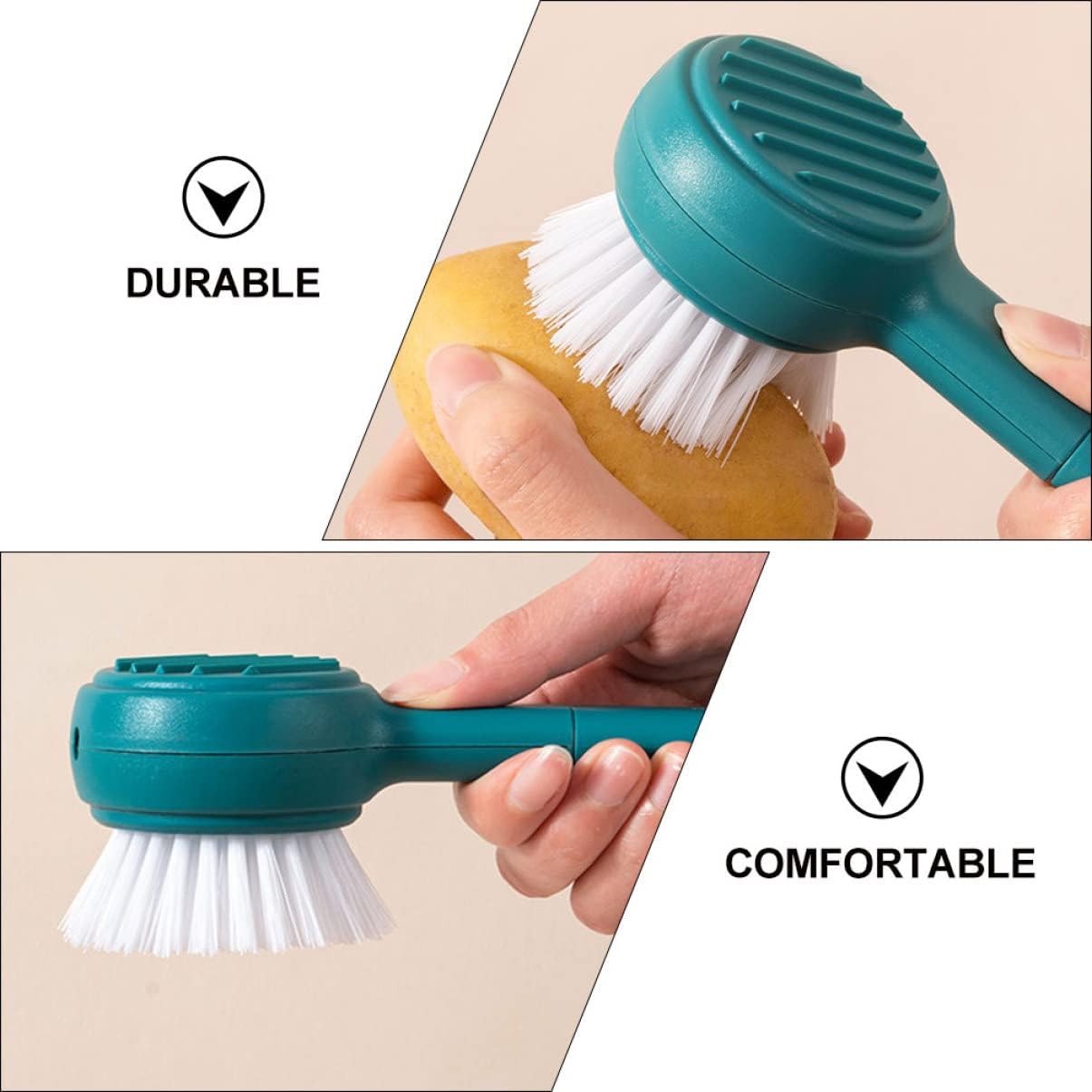 Stainless Steel Peeler Brush Ergonomic Design for Easy Peeling
